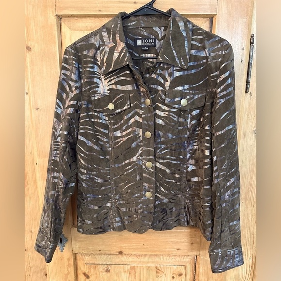 Toni Morgan Vintage 80’s Suede/Metallic Jacket Sz S Grunge Whimsigoth Steampunk - Picture 12 of 12